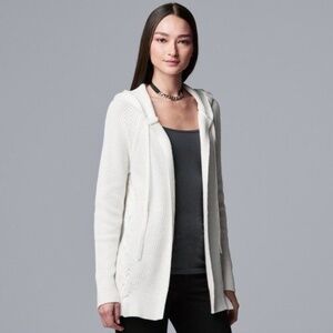 (S) Women’s Simply Vera Wang Hooded Cardigan Sweater